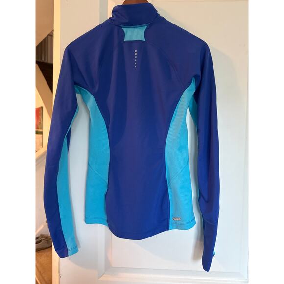 The North Face XS VaporWick Quarter Zip Running Shirt Blue Long Sleeve - Picture 3 of 9